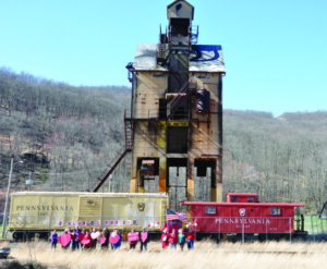 they LOVE the Renovo Tipple in Clinton County PA. Fans hold up valentines to support preservation of this sitet