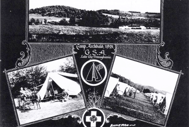 black and white postcard dated 1921