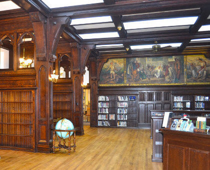 Wissahickon Inn library with Oakley murals
