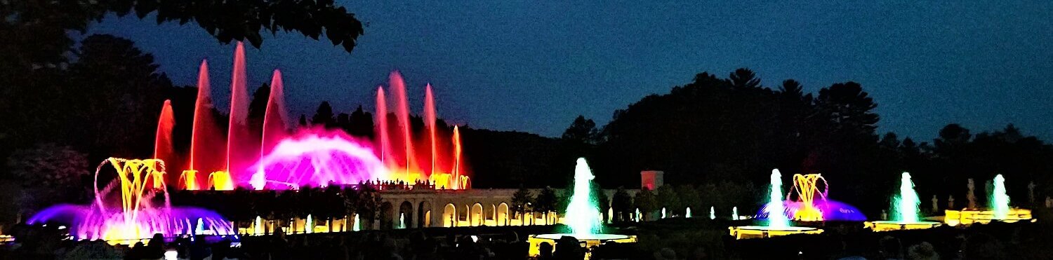 Longwood Gardens Main Fountain Garden light show