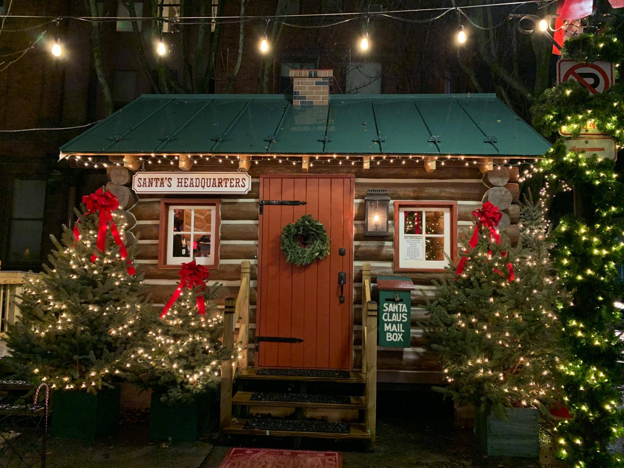 Santa's Headquarters cabin exterior