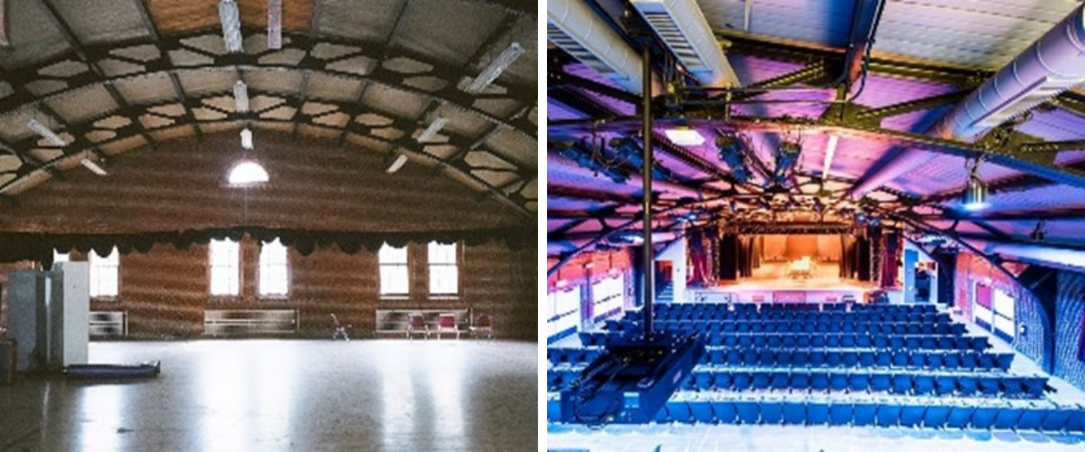Drill Hall before and after renovation