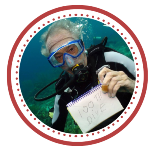 Roy Smith on his 100th scuba dive