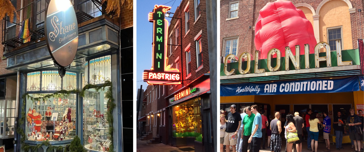Collage of three historic Pennsylvania spots