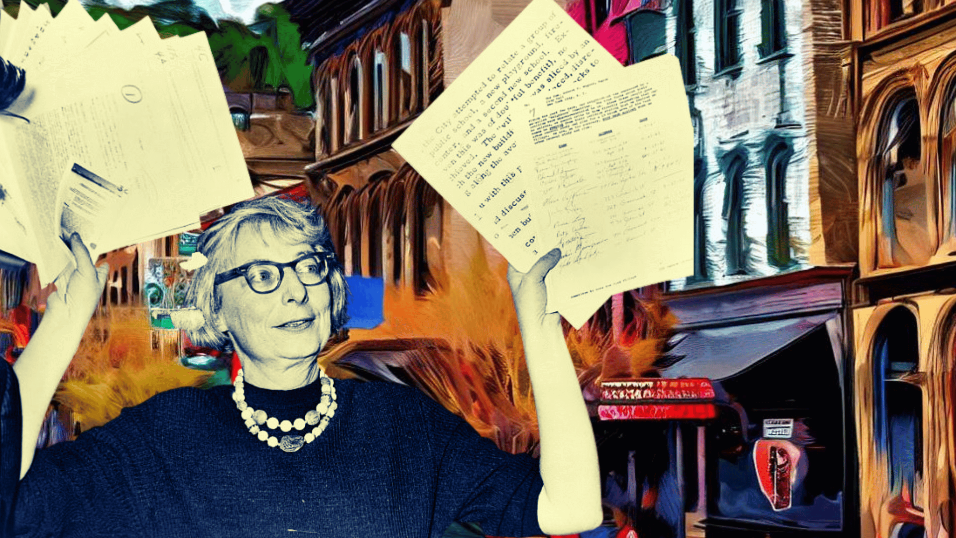 Colorful collage of historic Pennsylvania places celebrating Preservation Month