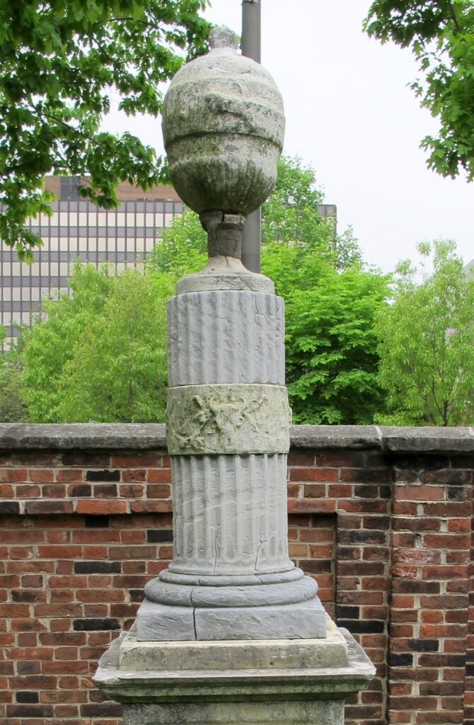 A decorative funerary marker 