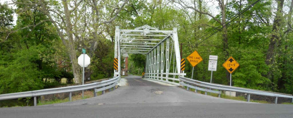 Peevy Road Bridge, a one-lane historic truss bridge in Montgomery County