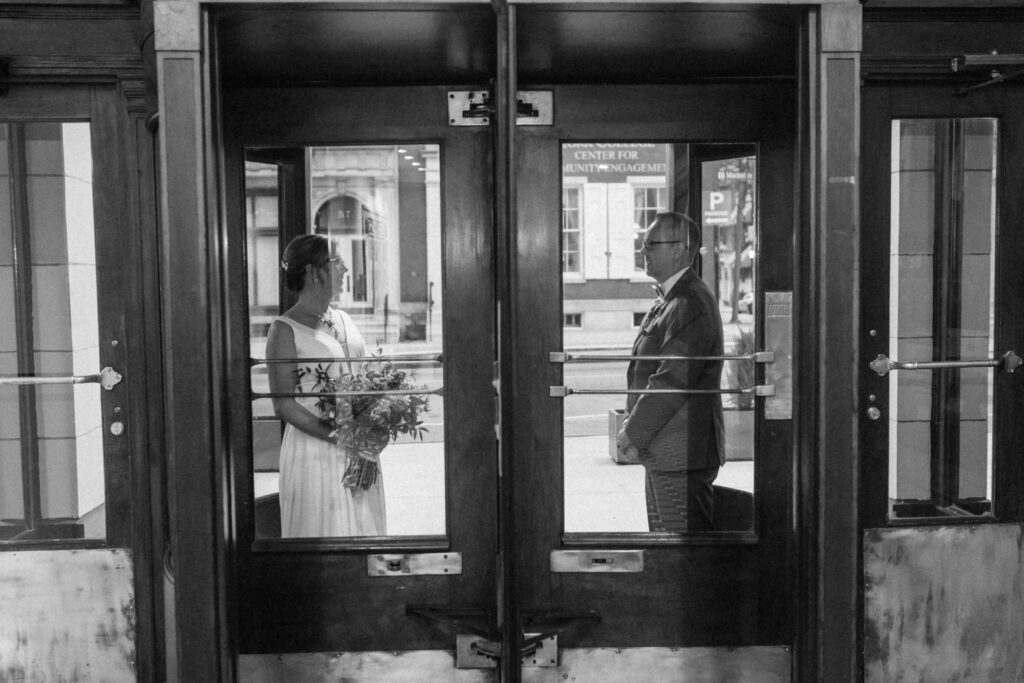 Grand entrance doors of the restored Yorktowne Hotel interior