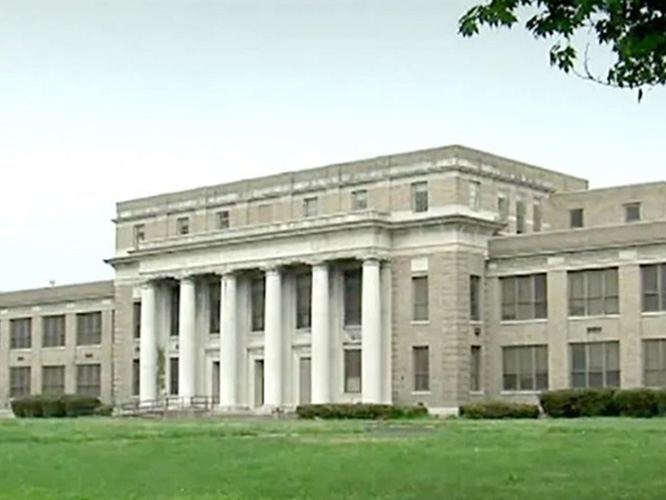 Historic William Penn High School classical facade