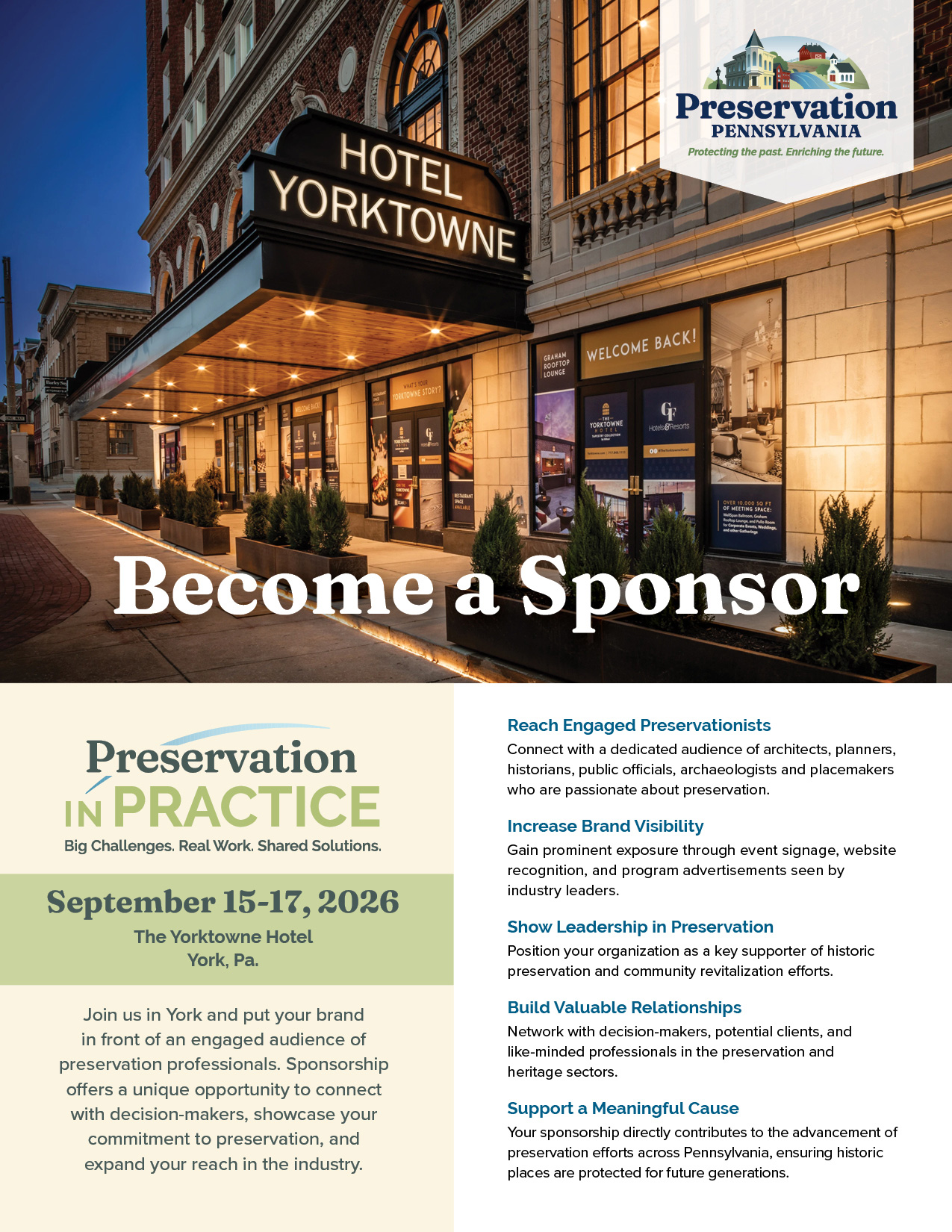 preservation in practice 2026 become a sponsor