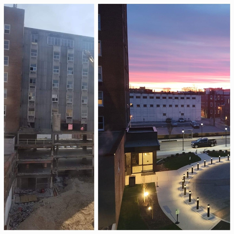 yorktowne hotel arrival plaza before and after rehabilitation